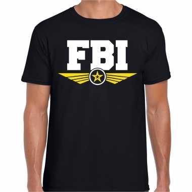 Fbi agent tekst t shirt zwart voor heren