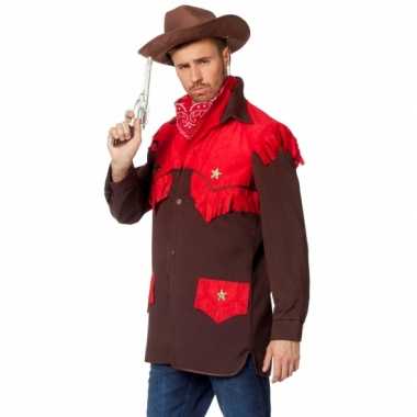 Feest cowboy carnavalskleding shirt voor heren