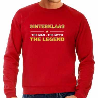 Sinterklaas sweater / carnavalskleding / the man / the myth / the legend rood voor heren