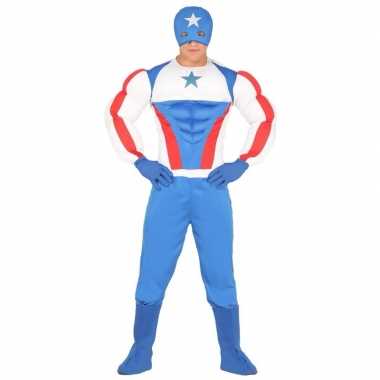 Superheld kapitein amerika carnavalskleding voor heren