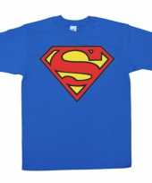 Blauw heren t-shirt superman logo