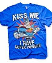 Blauw superman heren t-shirt