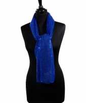 Blauwe glitter pailletten disco sjaal
