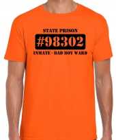 Boeven gevangenen vrijgezellen shirt oranje bad boy ward voor heren