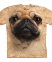 Bruin honden t-shirt pug