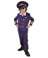 Donkerblauw piloten carnavalskleding voor kids