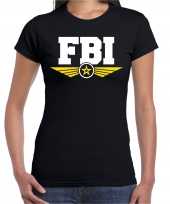 Fbi agent tekst t-shirt zwart voor dames