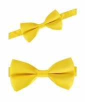 Gele verkleed vlinderstrikje 12 cm voor dames heren
