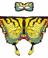 Gele zwaluwstaart vlinder verkleedset voor meisjes