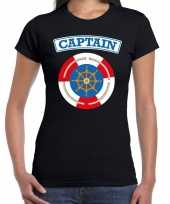 Kapitein captain verkleed t-shirt zwart voor dames