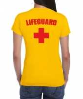 Lifeguard strandwacht verkleed t-shirt shirt geel voor dames