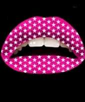 Party lip stickers roze met sterren