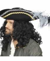 Piraten kapitein hoed zwart deluxe