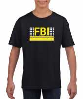 Politie fbi logo t-shirt zwart voor kinderen