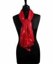 Rode glitter pailletten disco sjaal
