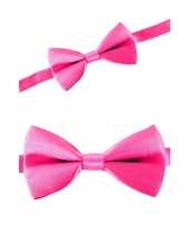 Roze verkleed vlinderstrikje 12 cm voor dames heren