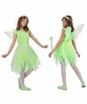 Toverfee elfje flora verkleed carnavalskleding jurkje voor meisjes groen