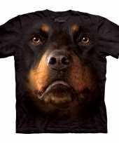 Zwart honden t-shirt rotweiler