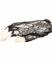 Zwarte korte madonna kanten handschoenen voor volwassenen